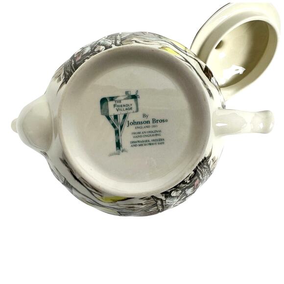 Johnson Bros Friendly Village England Vintage Sugar Maples Teapot-Excellent! - Picture 8 of 9